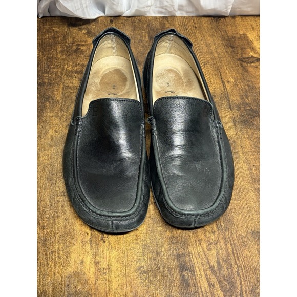 Tatami by Birkenstock Men's 41 Leather Loafers Black Comfort Slip On Moc Toe - Picture 2 of 10